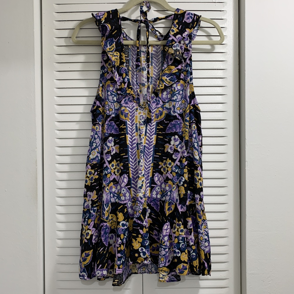 Free People Floral Tunic Black Size Medium - Picture 9 of 10